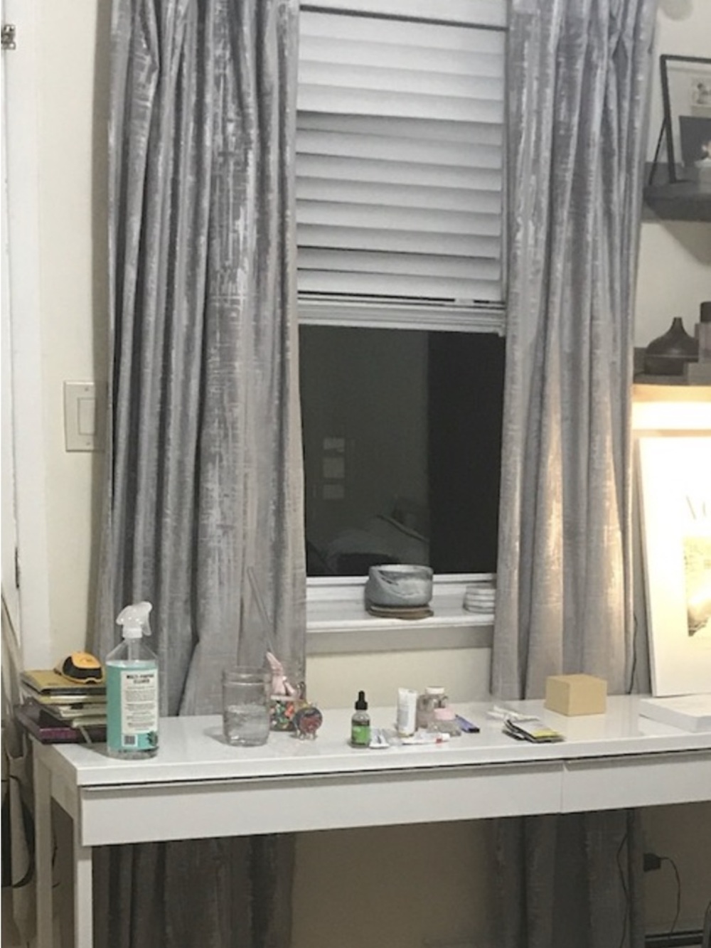 West Elm Crosshatch Velvet Curtains Feather Gray 48x84 Set of 2 Panels